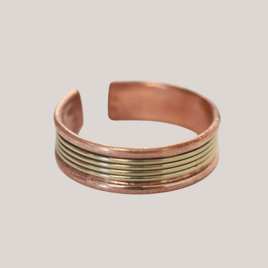 Copper Rings Open Cuff Adjustable Ring Unisex - Style 5 image