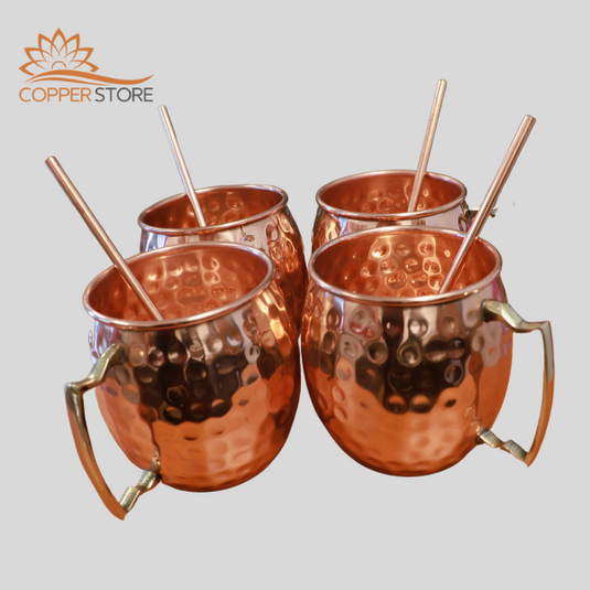Set of 4 Moscow Mule Mug with Copper Straw image 0