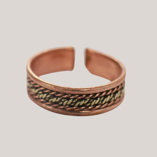 Copper Rings Open Cuff Adjustable Ring Unisex - Style 4 image