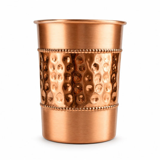 Golden Ripple Hammered Copper Cup