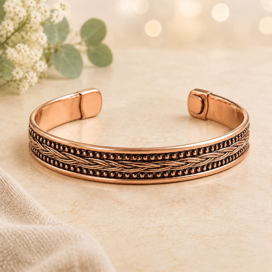 Copper Bracelet Double Twist Pattern