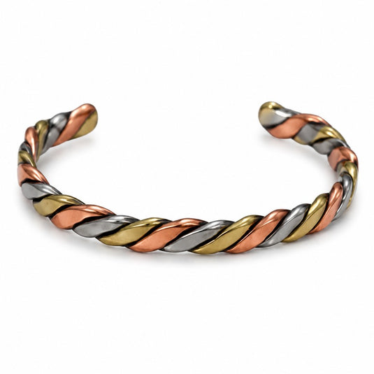 Copper Bracelet 3 Tone Twist