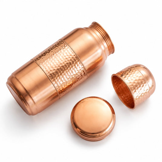 Copper Water Bottle 2 Litre with Cup Lid