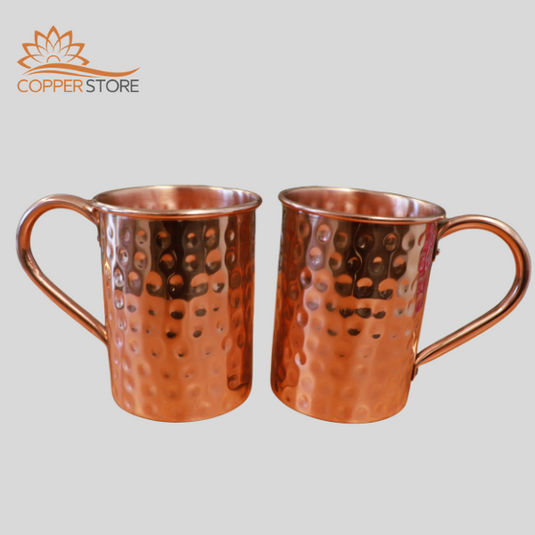 Set of 2 Copper Hammered Mug image 0
