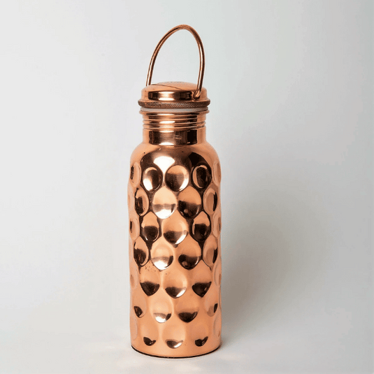 Copper Water Bottle 650 ML, Baby Diamond with hanger image 0