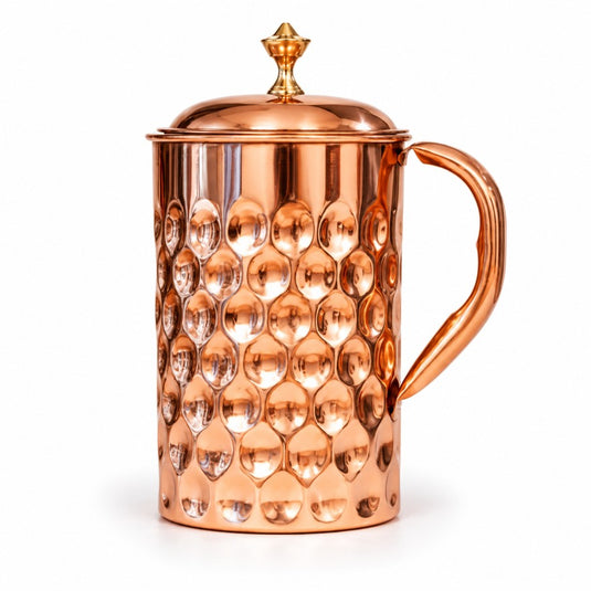 Copper Water Jug Diamond Design (1.5ltr)
