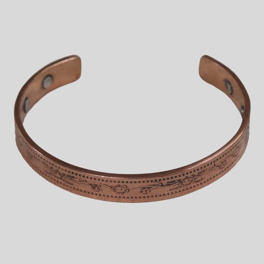 Copper Bracelet Floral design image 0