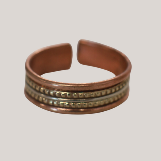 Copper Rings Open Cuff Adjustable Ring Unisex - Style 2 image