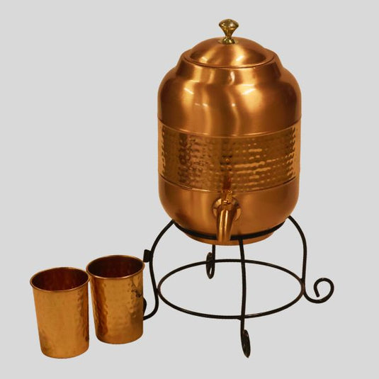 Copper Deluxe Water Dispenser – 5 Litre Pure Copper Dispenser with Matching Copper Cup image 0