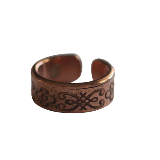 Copper Infinity Floral Ring image 0