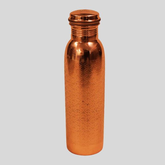 Flower of Life Copper Water Bottle – 950ml image 0