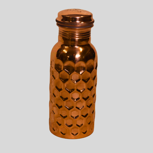 Copper Water Bottle – Diamond Design (500ml)
