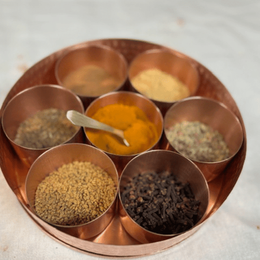 Pure Copper Hammered Masala/Spice Container Box image 0