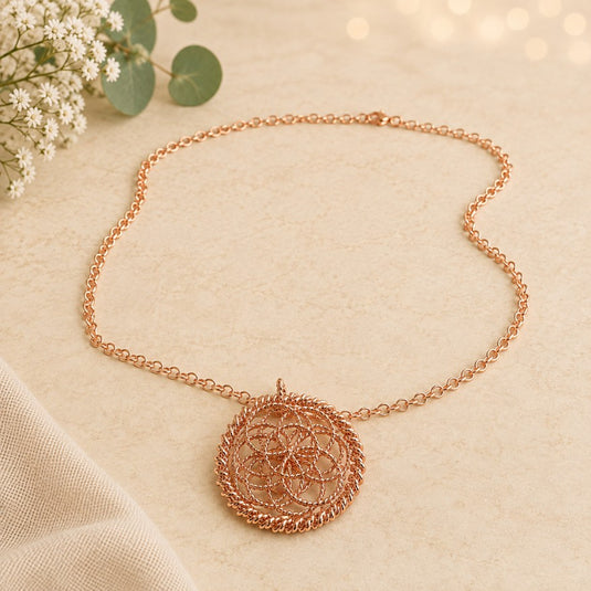 Sylvan Copper Tensor Ring Pendant Necklace