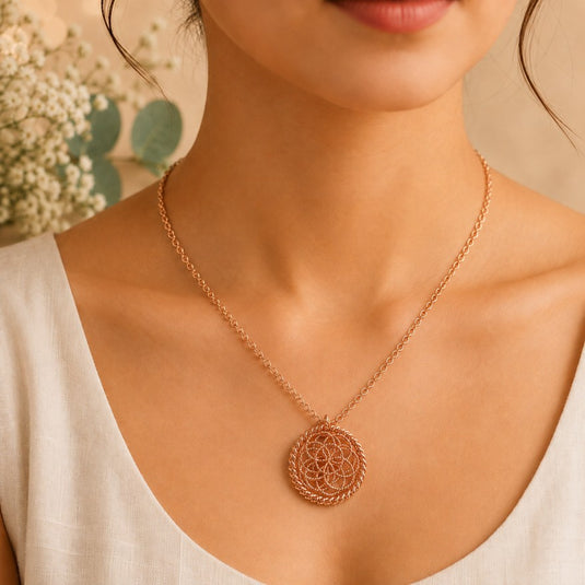 Sylvan Copper Tensor Ring Pendant Necklace
