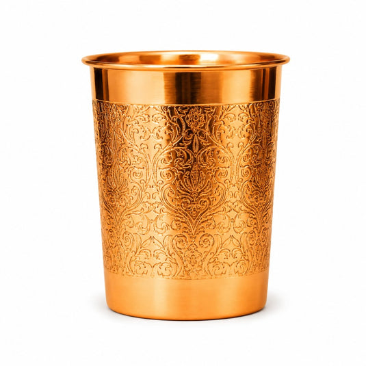 Pure Copper Cup- Embossed