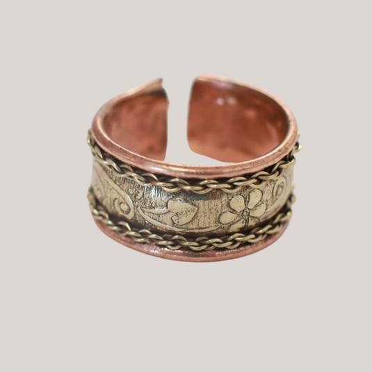 Copper Rings Open Cuff Adjustable Ring Unisex - Style 6 image