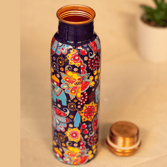 Copper Water Bottle Mandala Print (950mL) image 1
