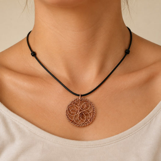 Sylvan Copper Tensor Ring Pendant Necklace