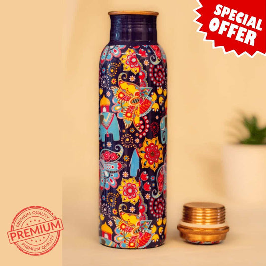 Copper Water Bottle Mandala Print (950mL) image 0