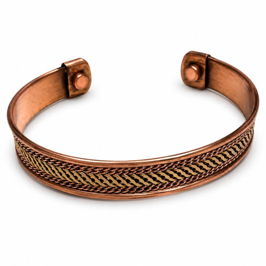 Copper Bracelet Cross Pattern
